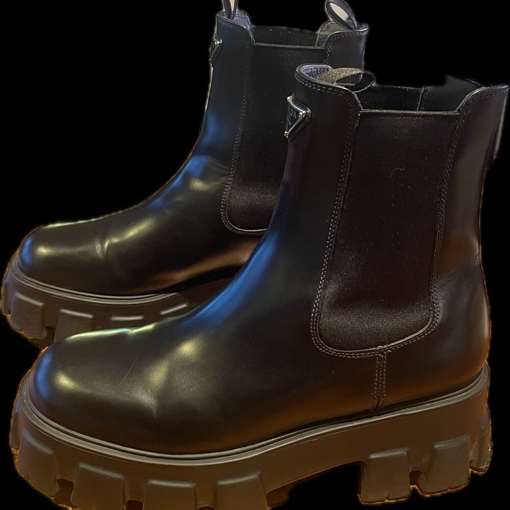 Prada Monolith brushed leather Chelsea boots - Picture 2 of 8